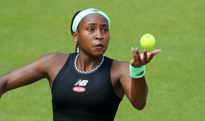 Coco Gauff USA , Centre Court at the tennis facility of LTTC Rot Weiss e V Steffi Graf Stadium Tennis bett1 open WTA 500 tournament on grass women season 2022 2023 22 06 2023