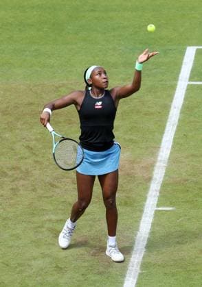 Coco Gauff USA , Centre Court at the tennis facility of LTTC Rot Weiss e V Steffi Graf Stadium Tennis bett1 open WTA 500 tournament on grass women season 2022 2023 22 06 2023