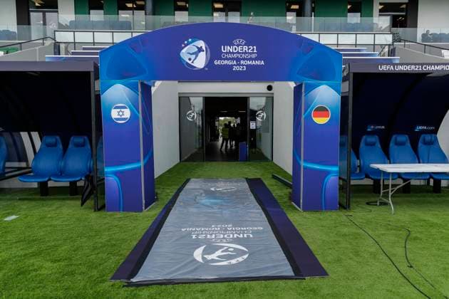 UEFA U21 European Championship, Germany Israel, 1 group match, 21 06 2023, Ramas Schengelia Stadium, Kutaisi The players tunnel for the match Germany vs. Israel, UEFA U21 European Football Championship in Romania and Georgia, 1 group match, Germany Israel, on 21 06 2023, Ramas Schengelia Stadium, Kutaisi in Georgia Copyright: xBEAUTIFULxSPORTS Meuselx