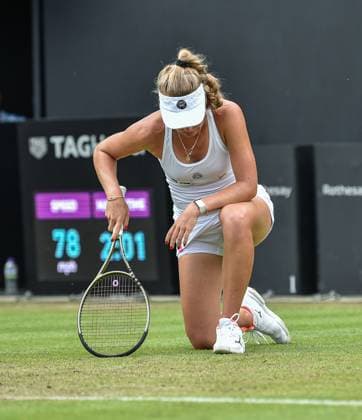 22nd June 2023; Edgbaston Priory Club, Birmingham, England: Rothesay Classic Birmingham, Day 4; Magdalena Frech (POL) takes a breather after a long rally  ActionPlus12522362 GodfreyxPitt