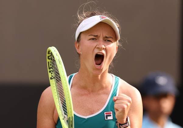 Mandatory Credit: Photo by Ryan Browne Shutterstock (13977104be) Barbora Krejcikova of the Czech Republic during her round of 16 match. Rothesay Classic, Day Four, Tennis, Edgbaston Priory Club, Birmingham, UK - 22 Jun 2023 Rothesay Classic, Day Four, Tennis, Edgbaston Priory Club, Birmingham, UK - 22 Jun 2023 Copyright: xRyanxBrowne Shutterstockx 13977104be