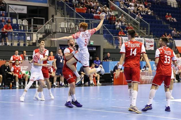 Piotr Mielczarski Poland,34 Preliminary Round Group A U21 World Championship Handball Poland vs Croatia in GETEC Arena in Magdeburg Action,Handball,Germany,22 06 2023