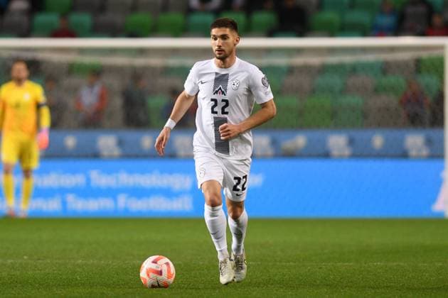 ADAM GNEZDA CERIN, UEFA EURO, EM, Europameisterschaft,Fussball 2024 Qualifying, Slovenia-San Marino 2-0, azione, Action Single Shot UEFA QUALIFICAZIONI EURO 2024 SLOVENIA-SAN MARINO 2-0