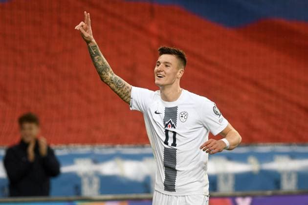 BENJAMIN SESKO, UEFA EURO, EM, Europameisterschaft,Fussball 2024 Qualifying, Slovenia-San Marino 2-0, jubel, esultanza, joy, celebration UEFA QUALIFICAZIONI EURO 2024 SLOVENIA-SAN MARINO 2-0