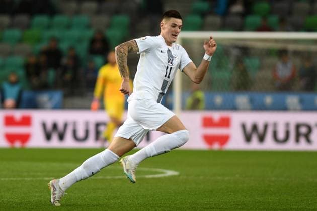 BENJAMIN SESKO, UEFA EURO, EM, Europameisterschaft,Fussball 2024 Qualifying, Slovenia-San Marino 2-0, azione, Action Single Shot UEFA QUALIFICAZIONI EURO 2024 SLOVENIA-SAN MARINO 2-0