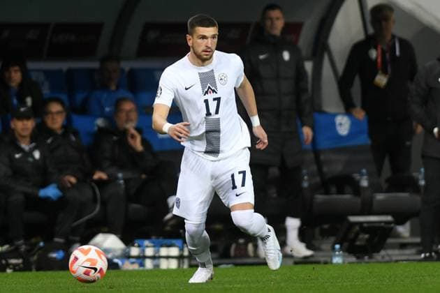 ZAN VIPOTNIK, UEFA EURO, EM, Europameisterschaft,Fussball 2024 Qualifying, Slovenia-San Marino 2-0, azione, Action Single Shot UEFA QUALIFICAZIONI EURO 2024 SLOVENIA-SAN MARINO 2-0