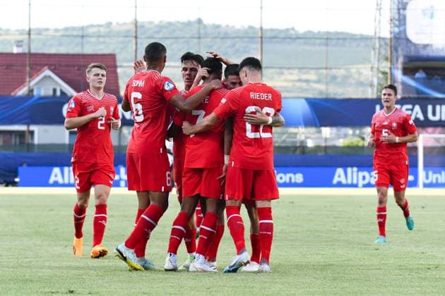 ROU: UEFA European Under-21 Championship Group D: Norway U21, U 21 vs Switzerland U21 players of Switzerland celebrating during UEFA European Under-21 Championship Group D: Norway U21 vs Switzerland U21, disputed on Dr Constanin Radulescu Stadium, 22 June 2023 Cluj-Napoca Dr Constantin Radulescu Stadium Romania Copyright: xAncaxTepeix