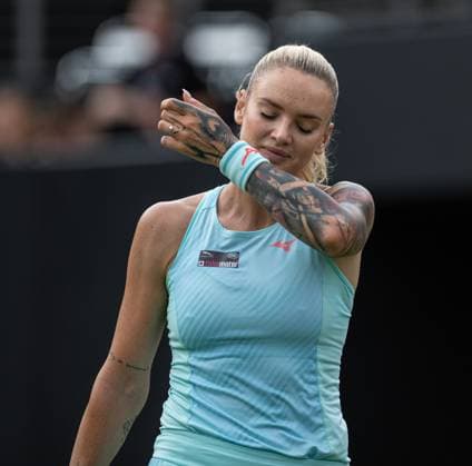 22nd June 2023; Edgbaston Priory Club, Birmingham, England: Rothesay Classic Birmingham, Day 4; Tereza Martincova (CZE) wins a point against Barbora Krejcikova (CZE)  ActionPlus12522475 GodfreyxPitt