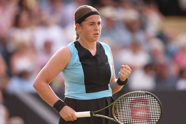 Mandatory Credit: Photo by Ryan Browne Shutterstock (13977104bt) Jelena Ostapenko of Latvia during her round of 16 match. Rothesay Classic, Day Four, Tennis, Edgbaston Priory Club, Birmingham, UK - 22 Jun 2023 Rothesay Classic, Day Four, Tennis, Edgbaston Priory Club, Birmingham, UK - 22 Jun 2023 Copyright: xRyanxBrowne Shutterstockx 13977104bt