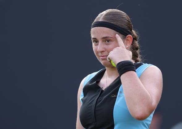Mandatory Credit: Photo by Ryan Browne Shutterstock (13977104bv) Jelena Ostapenko of Latvia during her round of 16 match. Rothesay Classic, Day Four, Tennis, Edgbaston Priory Club, Birmingham, UK - 22 Jun 2023 Rothesay Classic, Day Four, Tennis, Edgbaston Priory Club, Birmingham, UK - 22 Jun 2023 Copyright: xRyanxBrowne Shutterstockx 13977104bv