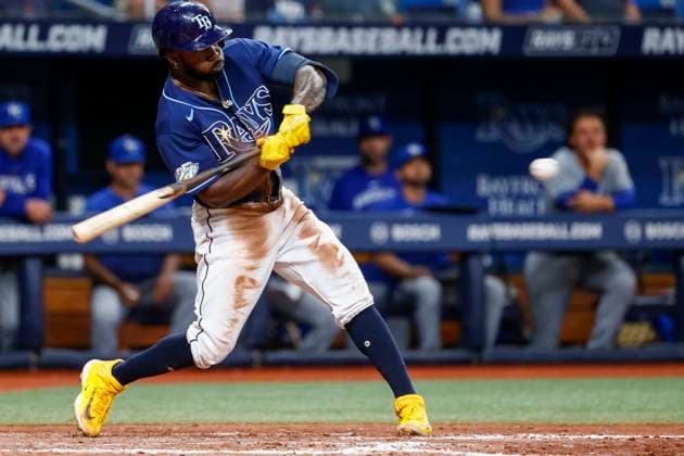 June 22, 2023, St. Petersburg, Florida, USA: Tampa Bay Rays left fielder Randy Arozarena (56) hits a two-run RBI single in the seventh inning against the Kansas City Royals at Tropicana Field in St. Petersburg on Thursday, June 22, 2023. St. Petersburg USA - ZUMAs70_ 0261204061st Copyright: xIvyxCeballox