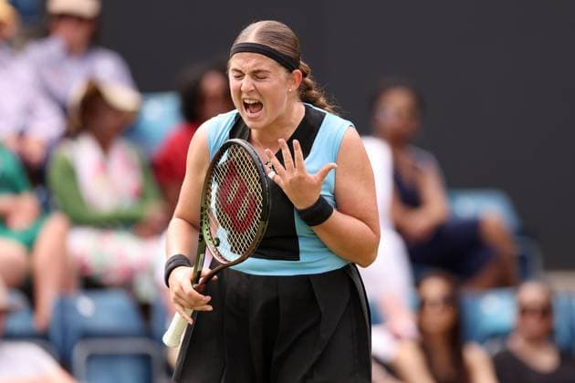 Mandatory Credit: Photo by Ryan Browne Shutterstock (13977105bf) Barbora Krejcikova of the Czech Republic during her quarter-final match. Rothesay Classic, Day Five, Tennis, Edgbaston Priory Club, Birmingham, UK - 23 Jun 2023 Rothesay Classic, Day Five, Tennis, Edgbaston Priory Club, Birmingham, UK - 23 Jun 2023 Copyright: xRyanxBrowne Shutterstockx 13977105bf