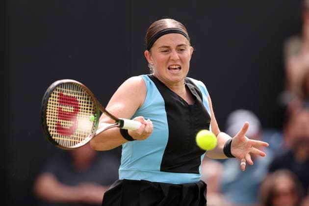 Mandatory Credit: Photo by Ryan Browne Shutterstock (13977105av) Barbora Krejcikova of the Czech Republic during her quarter-final match. Rothesay Classic, Day Five, Tennis, Edgbaston Priory Club, Birmingham, UK - 23 Jun 2023 Rothesay Classic, Day Five, Tennis, Edgbaston Priory Club, Birmingham, UK - 23 Jun 2023 Copyright: xRyanxBrowne Shutterstockx 13977105av