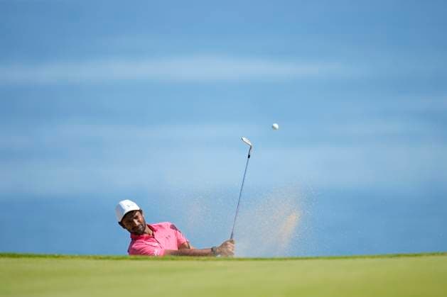Bilder des Jahres 2023, Sport 06 Juni Sport Themen der Woche KW25 June 23, 2023, Pleneuf, France: DYLAN NAIDOO of South Africa takes his shot out of the bunker on the 10th hole during the 2nd round of the Golf Blue Green de Pleneuf Val Andre on June 23, 2023 in Pleneuf, France. Pleneuf France - ZUMAg253 20230623_zip_g253_061 Copyright: xGlennxGervotx