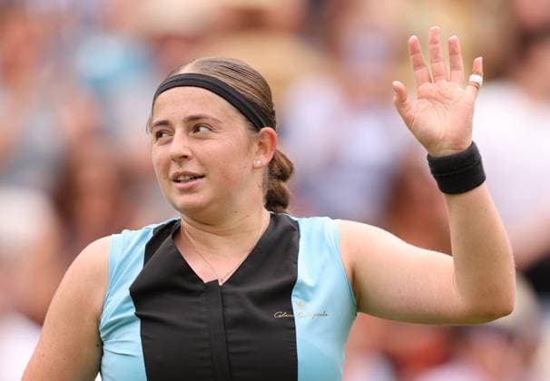 Mandatory Credit: Photo by Ryan Browne Shutterstock (13977105bz) Barbora Krejcikova of the Czech Republic celebrates winning her quarter-final match. Rothesay Classic, Day Five, Tennis, Edgbaston Priory Club, Birmingham, UK - 23 Jun 2023 Rothesay Classic, Day Five, Tennis, Edgbaston Priory Club, Birmingham, UK - 23 Jun 2023 Copyright: xRyanxBrowne Shutterstockx 13977105bz