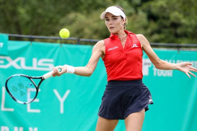 Ilkley Tennis Club, Ilkley, England, June 23st 2023: Mirjam Bjorklund during the W100 Ilkley Semi Final against Dalma Galfi at Ilkley Tennis Club (Sean Chandler SPP) Copyright: xSeanxChandlerx xSPPx spp-en-SeChSp-W100 Ilkley - Semi Final - Dalma Galfi v Mirjam Bjorklund - Ilkley Tennis Club-5900