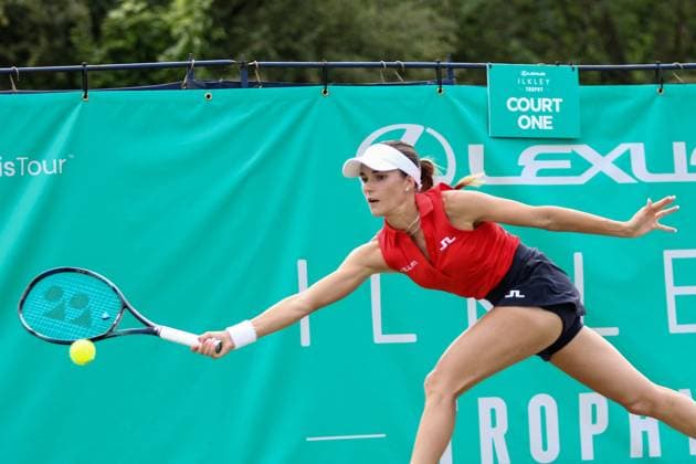 Ilkley Tennis Club, Ilkley, England, June 23st 2023: (Sean Chandler SPP) Copyright: xSeanxChandlerx xSPPx spp-en-SeChSp-W100 Ilkley - Semi Final - Dalma Galfi v Mirjam Bjorklund - Ilkley Tennis Club-5802