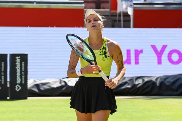 Marketa Vondrousova tennis player, disappointed, GER, Berlin, QF, Tennis bett1open, WTA 500, season 2022 2023, 24 06 23, 2023, Steffi Graf Stadium, GER, Berlin, QF, Tennis bett1open, WTA 500, season 2022 2023, 24 06 23, 2023, Steffi Graf Stadium, Photo Eibner Pressefoto Uwe Koch Berlin Copyright: xEibner-Pressefoto UwexKochx EP_UKH