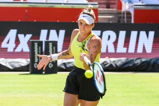 Marketa Vondrousova tennis player, GER, Berlin, QF, Tennis bett1open, WTA 500, season 2022 2023, 24 06 23, 2023, Steffi Graf Stadium, GER, Berlin, QF, Tennis bett1open, WTA 500, season 2022 2023, 24 06 23, 2023, Steffi Graf Stadium, Photo Eibner Pressefoto Uwe Koch Berlin Copyright: xEibner-Pressefoto UwexKochx EP_UKH
