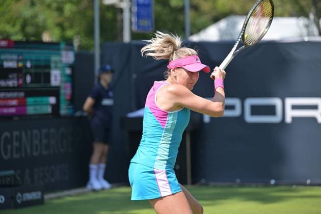 24 06 2023, xbrx, tennis Bad Homburg Open WTA 250, emspor, v l Baindl, Kateryna UKR , plays the ball, focused, concentrated Bad Homburg