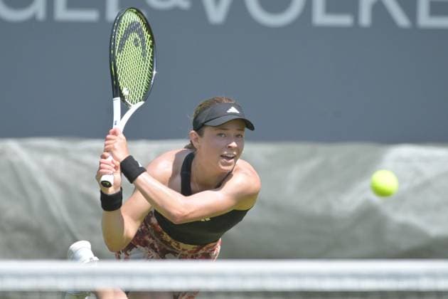 24 06 2023, xbrx, tennis Bad Homburg Open WTA 250, emspor, v l Volynets, Katie USA , focused, concentrated, plays the ball Bad Homburg.