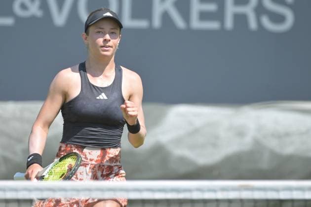 24 06 2023, xbrx, tennis Bad Homburg Open WTA 250, emspor, v l Volynets, Katie USA , cheers, gestures, gesturing with arms Bad Homburg.