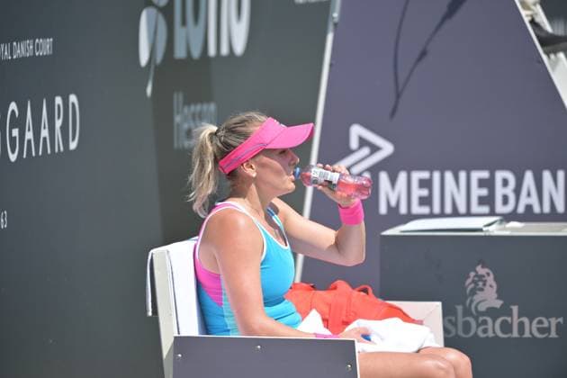 24 06 2023, xbrx, tennis Bad Homburg Open WTA 250, emspor, v l Baindl, Kateryna UKR , pause, drinks Bad Homburg