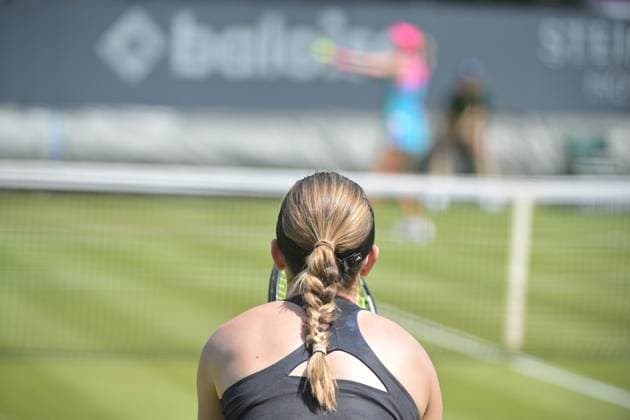 24 06 2023, xbrx, tennis Bad Homburg Open WTA 250, emspor, v l Volynets, Katie USA , focused, concentrated, awaiting serve from Baindl, Kateryna UKR Bad Homburg.