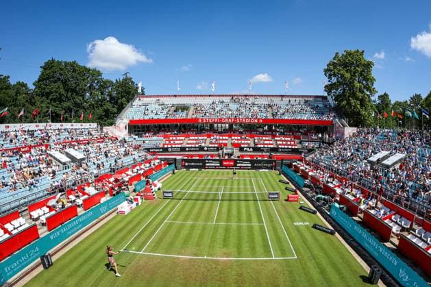 Spectators at Steffi Graf Stadium during the match between Maria SAKKARI GRE vs Marketa VONDROUSOVA CZE, bett1open presented by ecotrans Group, Berlin, LTTC Rot Weiß Berlin, 24 06 2023, Copyright: xClaudioxGärtnerx