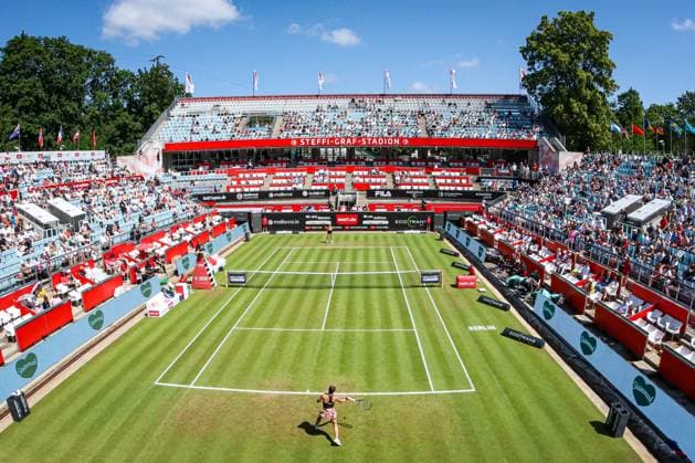 Spectators at Steffi Graf Stadium during the match between Maria SAKKARI GRE vs Marketa VONDROUSOVA CZE, bett1open presented by ecotrans Group, Berlin, LTTC Rot Weiß Berlin, 24 06 2023, Copyright: xClaudioxGärtnerx