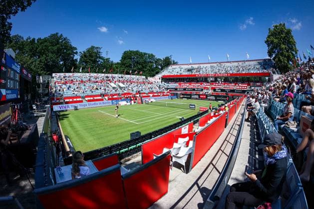 Spectators at Steffi Graf Stadium during the match between Maria SAKKARI GRE vs Marketa VONDROUSOVA CZE, bett1open presented by ecotrans Group, Berlin, LTTC Rot Weiß Berlin, 24 06 2023, Copyright: xClaudioxGärtnerx