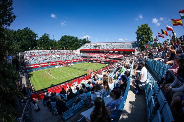 Spectators at Steffi Graf Stadium during the match between Maria SAKKARI GRE vs Marketa VONDROUSOVA CZE, bett1open presented by ecotrans Group, Berlin, LTTC Rot Weiß Berlin, 24 06 2023, Copyright: xClaudioxGärtnerx