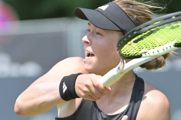 24 06 2023, xbrx, tennis Bad Homburg Open WTA 250, emspor, v l Volynets, Katie USA , focused, concentrated, plays the ball Bad Homburg.
