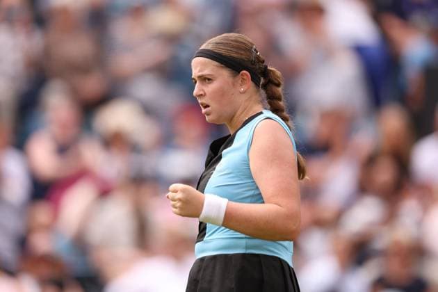 Mandatory Credit: Photo by Ryan Browne Shutterstock (13977107bh) Jelena Ostapenko of Latvia during her Semi-Final match. Rothesay Classic, Day Six, Tennis, Edgbaston Priory Club, Birmingham, UK - 24 Jun 2023 Rothesay Classic, Day Six, Tennis, Edgbaston Priory Club, Birmingham, UK - 24 Jun 2023 Copyright: xRyanxBrowne Shutterstockx 13977107bh