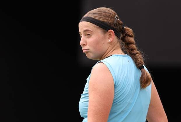 Mandatory Credit: Photo by Ryan Browne Shutterstock (13977107bz) Jelena Ostapenko of Latvia during her Semi-Final match. Rothesay Classic, Day Six, Tennis, Edgbaston Priory Club, Birmingham, UK - 24 Jun 2023 Rothesay Classic, Day Six, Tennis, Edgbaston Priory Club, Birmingham, UK - 24 Jun 2023 Copyright: xRyanxBrowne Shutterstockx 13977107bz