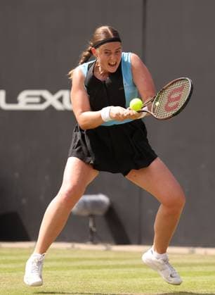 Mandatory Credit: Photo by Ryan Browne Shutterstock (13977107cn) Jelena Ostapenko of Latvia during her Semi-Final match. Rothesay Classic, Day Six, Tennis, Edgbaston Priory Club, Birmingham, UK - 24 Jun 2023 Rothesay Classic, Day Six, Tennis, Edgbaston Priory Club, Birmingham, UK - 24 Jun 2023 Copyright: xRyanxBrowne Shutterstockx 13977107cn