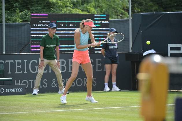 24 06 2023, xbrx, tennis Bad Homburg Open WTA 250, emspor, v l Zanevska, Maryna BEL , focused, concentrated, plays the ball Bad Homburg