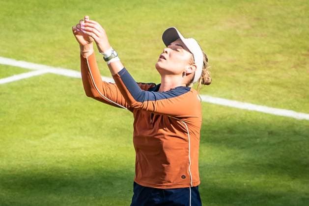 Bett1 Open WTA 500 Berlin, 24 06 2023 Donna Vekic Croatia celebrates victory and advances to final semifinal Bett1 Open WTA 500 Steffi Graf Stadium, Rot Weiss Tennis Club, Berlin, 24 06 2023 Bett1Open Copyright: xBEAUTIFULxSPORTS LucianoxLimax