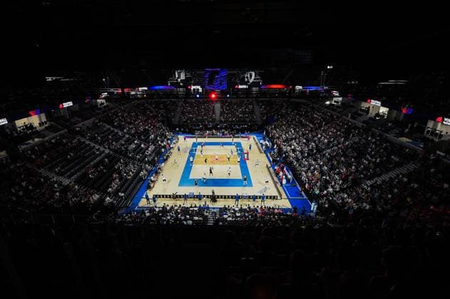 Illustration Salle Co Met - Vue generale VOLLEYBALL : Canada vs France - Orleans - 24 06 2023 FedericoPestellini Panoramic  