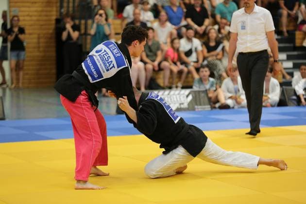 24 06 2023 xmgoodx Offenbach 1 Judo Bundesliga 2023 1 JC Samurai Offenbach vs TSG BACKNANG Leon Ehmig Samurai vs Jonas Riener Backnang