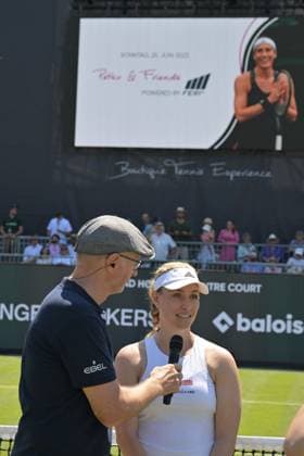 25 06 2023, xbrx, tennis Bad Homburg Open WTA 250, emspor, v l farewell match Petkovic, Andrea GER ,Kerber, Angelique GER , interview, will be interviewed Bad Homburg.
