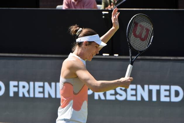 25 06 2023 Tennis, WTA, Bad Homburg Open 2023 Farewell match of tennis player Andrea Petkovic GER Petkovic, Andrea GER , Friedsam, Anna Lena emspor, DFL regulations prohibit any use of photographs as image sequences and or quasi video