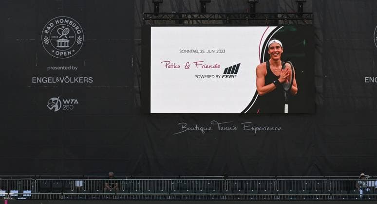 25 06 2023 Tennis, WTA, Bad Homburg Open 2023 Farewell match of tennis player Andrea Petkovic GER the center court is set for the last match of Petkovic, Andrea GER emspor, DFL regulations prohibit any use of photographs as image sequences and or quasi video