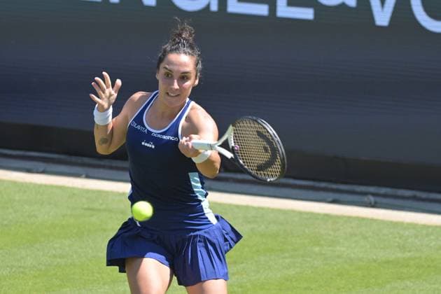 25 06 2023, xbrx, tennis Bad Homburg Open WTA 250, emspor, v l Trevisan, Martina ITA , plays the ball, focused, concentrated Bad Homburg