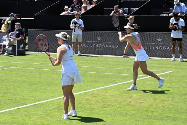 25 06 2023 Tennis, WTA, Bad Homburg Open 2023 Farewell match of tennis player Andrea Petkovic GER Doubles with Kerber, Angelique GER and Petkovic, Andrea GER , emspor, DFL regulations prohibit any use of photographs as image sequences and or quasi video