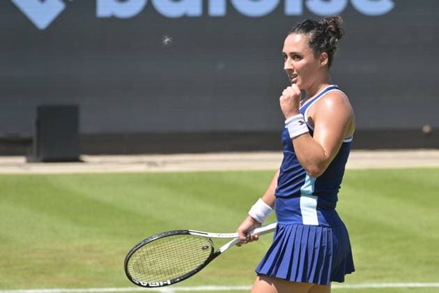 25 06 2023, xbrx, tennis Bad Homburg Open WTA 250, emspor, v l Trevisan, Martina ITA , cheering, gesturing, gesturing with arms Bad Homburg