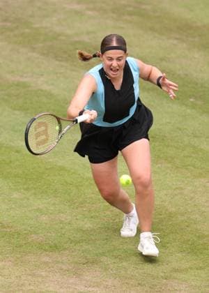 Mandatory Credit: Photo by Ryan Browne Shutterstock (13977110h) Jelena Ostapenko of Latvia during the 1st set. Rothesay Classic, Day Seven, Tennis, Edgbaston Priory Club, Birmingham, UK - 25 Jun 2023 Rothesay Classic, Day Seven, Tennis, Edgbaston Priory Club, Birmingham, UK - 25 Jun 2023 Copyright: xRyanxBrowne Shutterstockx 13977110h