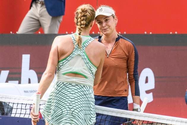 v l Petra Kvitova tennis player, jubilation, joy, victory, Donna Vekic tennis player, GER, Berlin, final, Tennis bett1open, WTA 500, season 2022 2023, 25 06 23, 2023, Steffi Graf Stadium, GER, Berlin, final, Tennis bett1open, WTA 500, season 2022 2023, 25 06 23, 2023, Steffi Graf Stadium, photo Eibner Pressefoto Uwe Koch Berlin Copyright: xEibner-Pressefoto UwexKochx EP_UKH