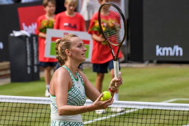 Petra Kvitova tennis player, hits a ball into the audience, jubilation, joy, victory, GER, Berlin, final, Tennis bett1open, WTA 500, season 2022 2023, 25 06 23, 2023, Steffi Graf Stadium, GER, Berlin, final, Tennis bett1open, WTA 500, season 2022 2023, 25 06 23, 2023, Steffi Graf Stadium, Foto Eibner Pressefoto Uwe Koch Berlin Copyright: xEibner-Pressefoto UwexKochx EP_UKH