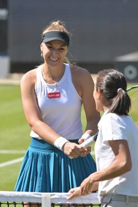 25 06 2023, xbrx, tennis Bad Homburg Open WTA 250, emspor, v l Lisicki, Sabine GER , smile, smile, smile Bad Homburg